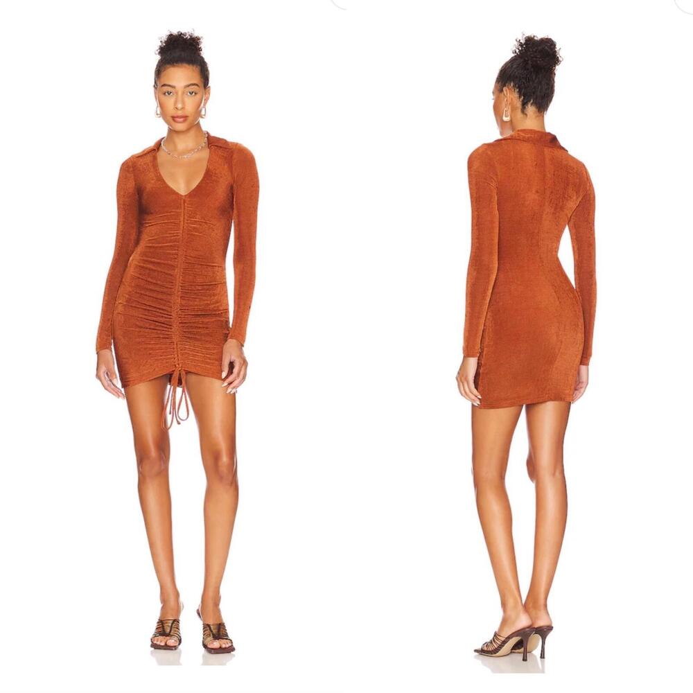 Superdown Women’s Size Small Rust Brown Penelope Long Sleeve Mini Dress NWT - Picture 9 of 9